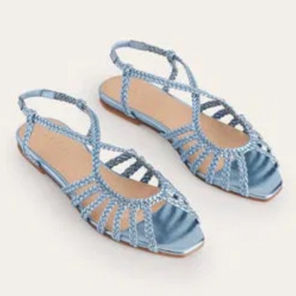 Boden blue leather sandals